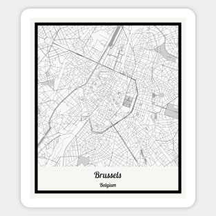 Map of Brussels - Belgium Sticker